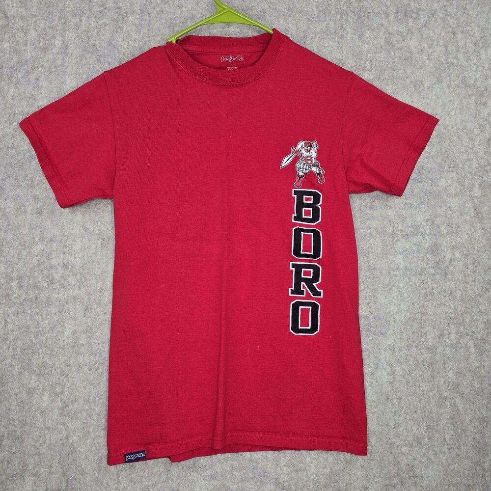 Jansport Kids T-Shirt Red Boro Graphics 100% Cotton Crew Neck Short Sleeves M